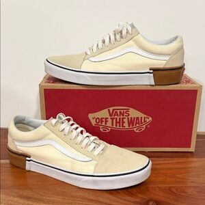 Vans Off-White and Brown Sneakers